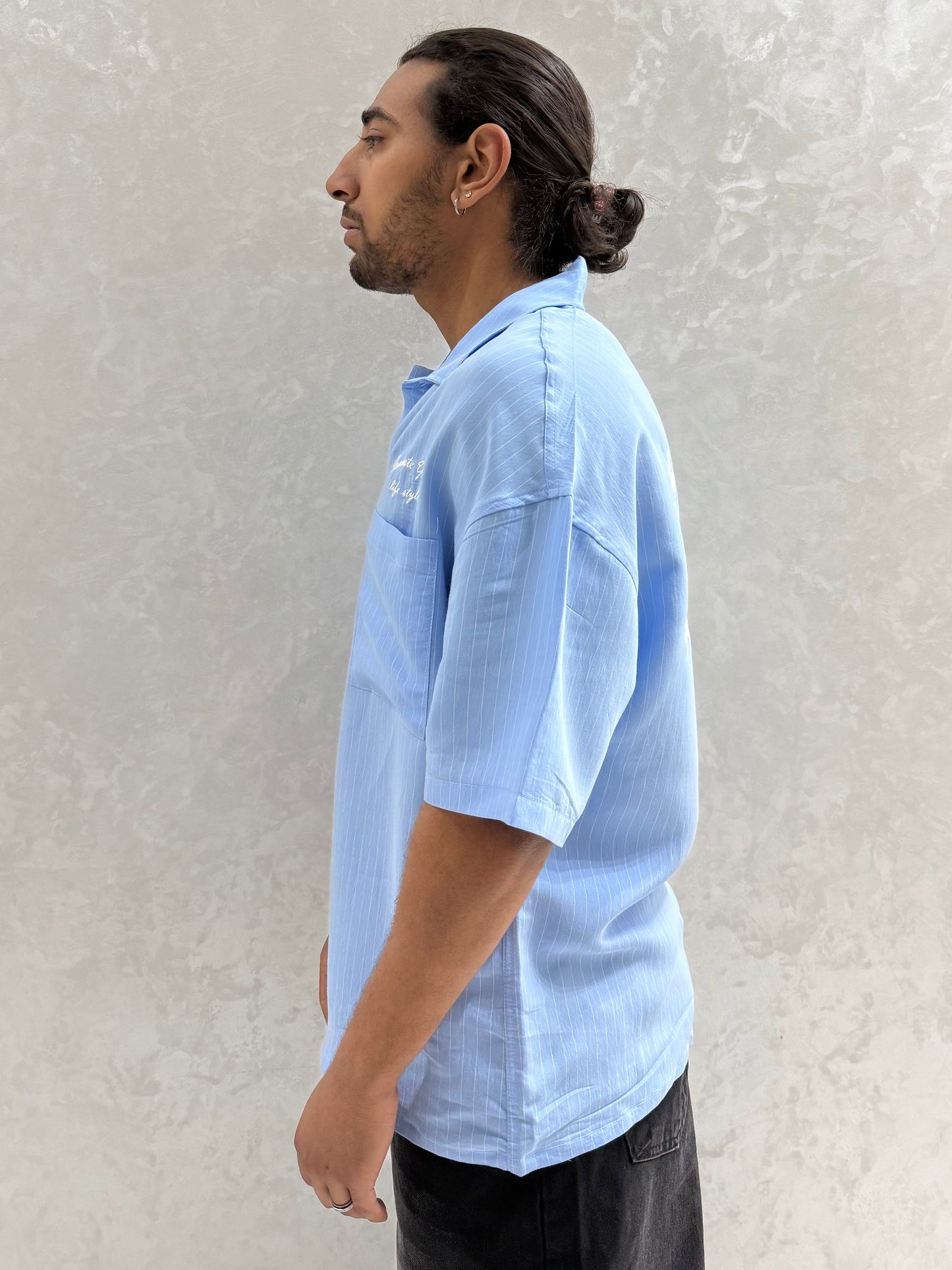 CHEMISE RAYEE LIFE STYLE BLEU (ES) E40-10