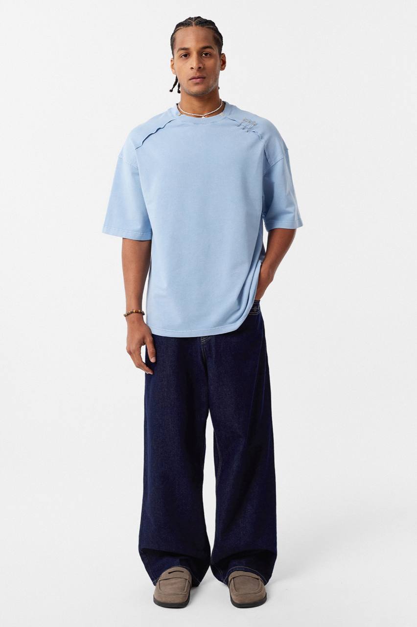 T-SHIRT ES BLEU CIEL