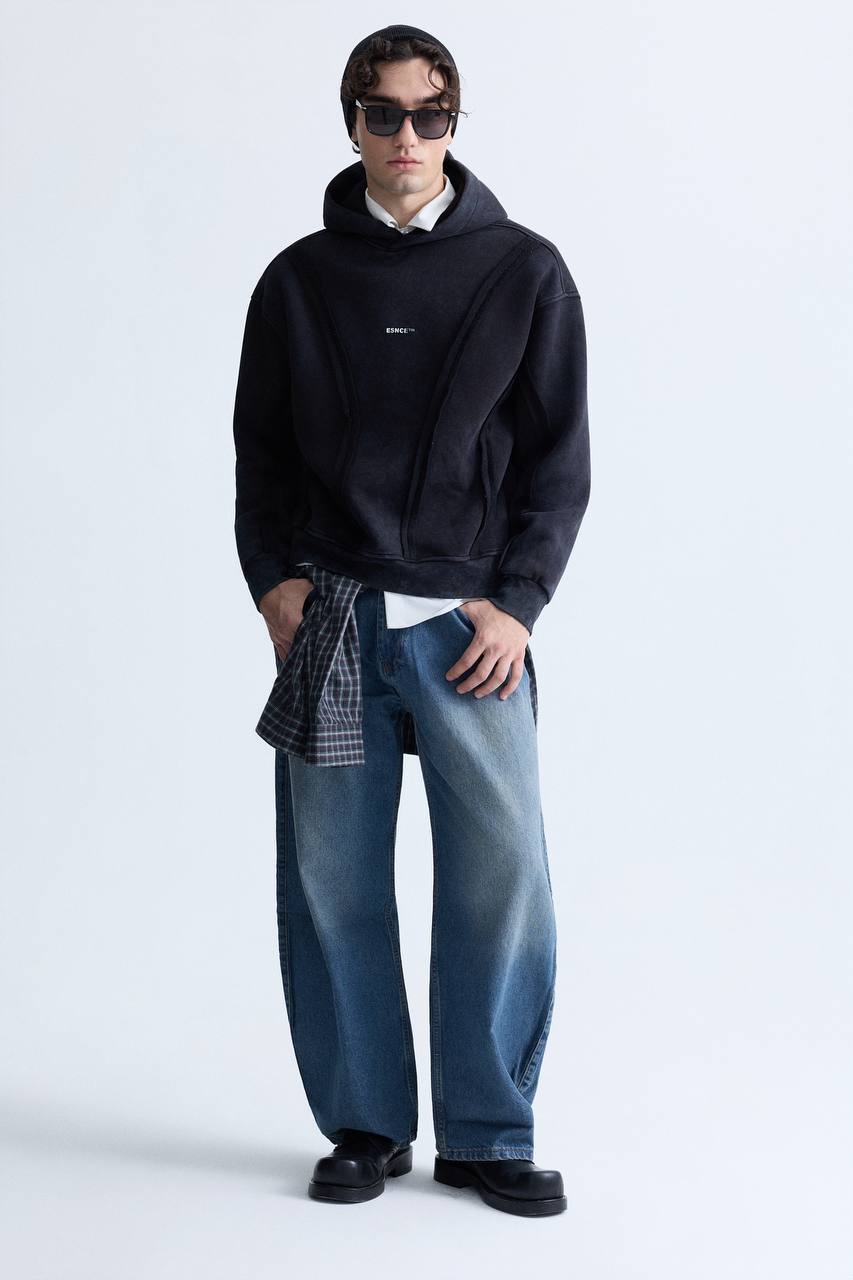 HOODIES WASHED ESNCE BLACK ES E71-191