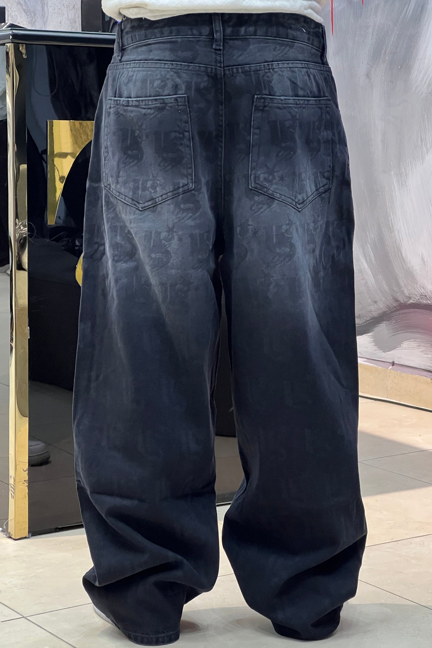 SUPPER BAGGY JEANS LASER NOIR SK