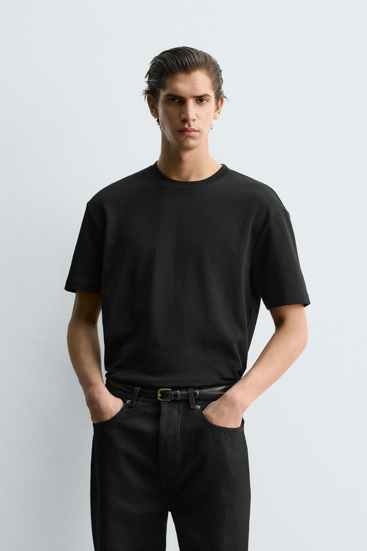 T-SHIRT BASIC ZARA ORIGINAL BLACK