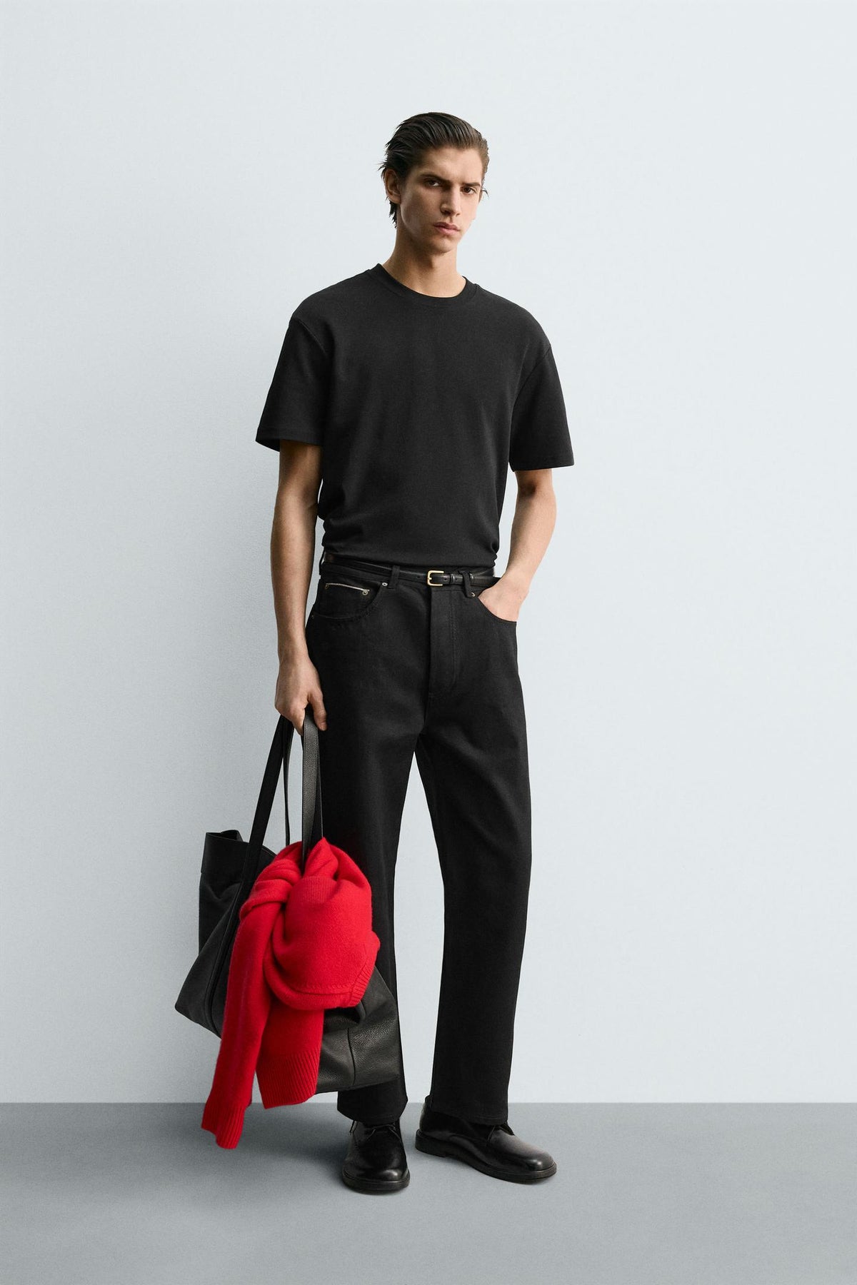 T-SHIRT BASIC ZARA ORIGINAL BLACK