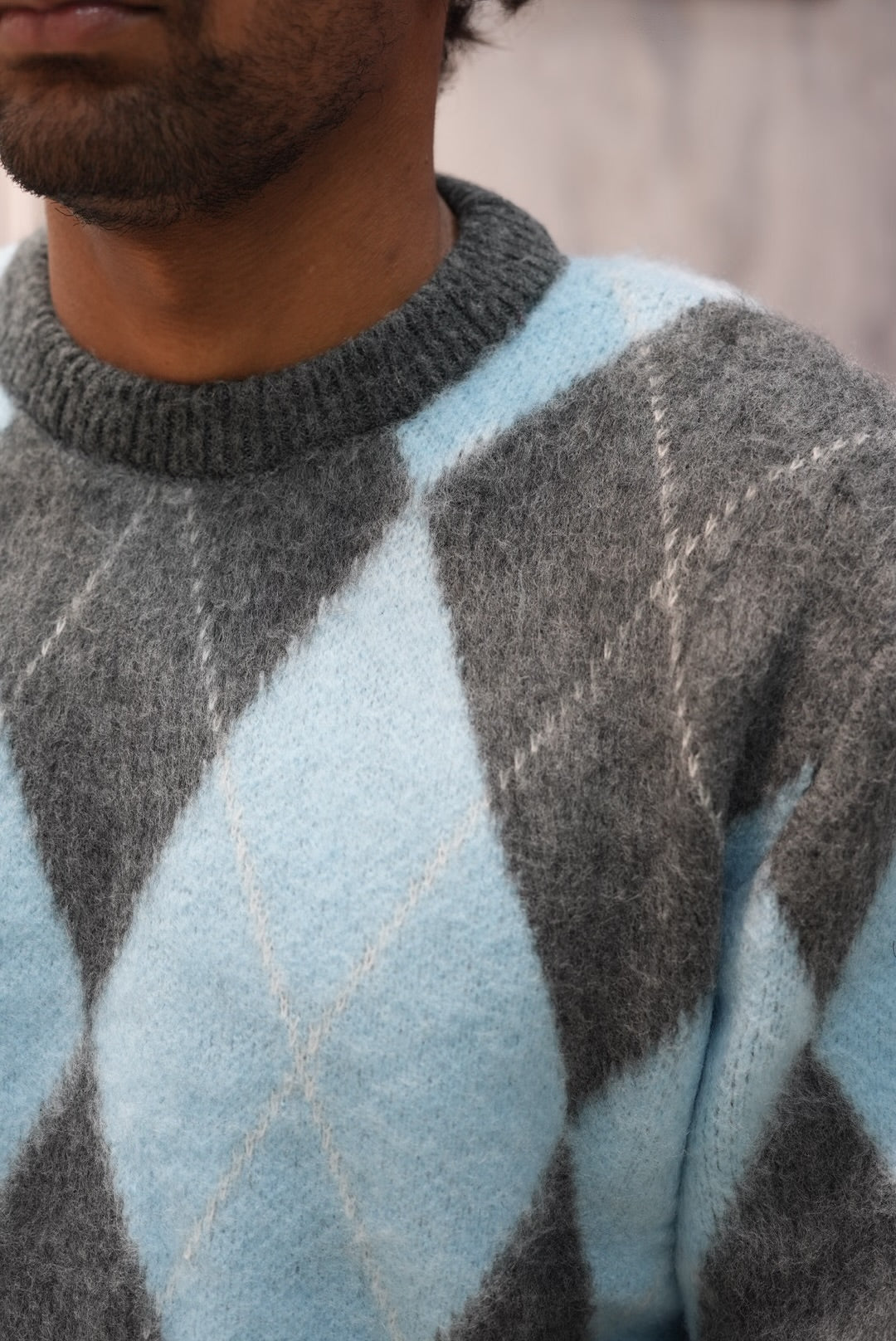 TRIKKO JACQUARD BLUE/GREY V60-19