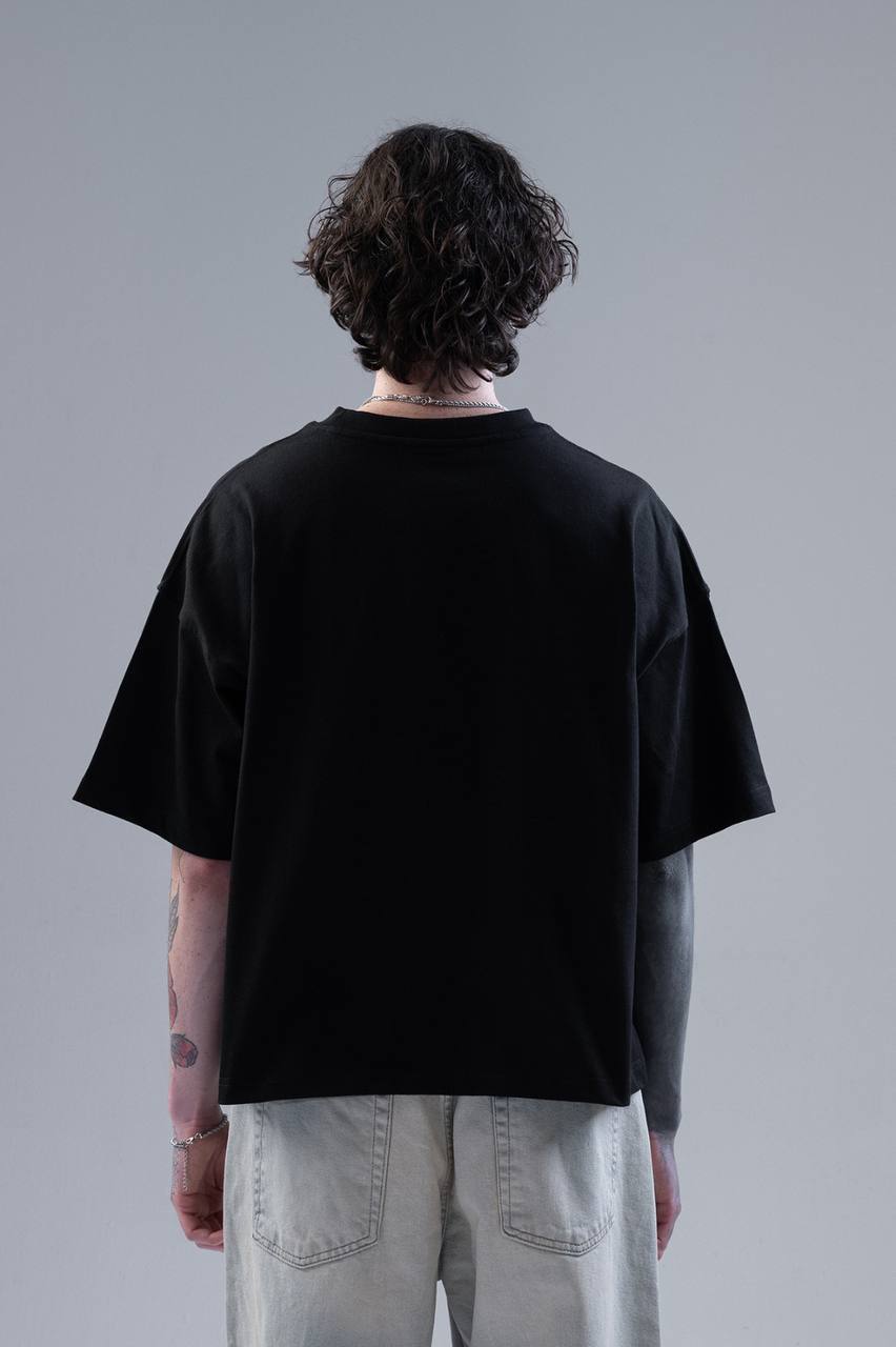 T-SHIRT CROP BASIC BLACK 20-206