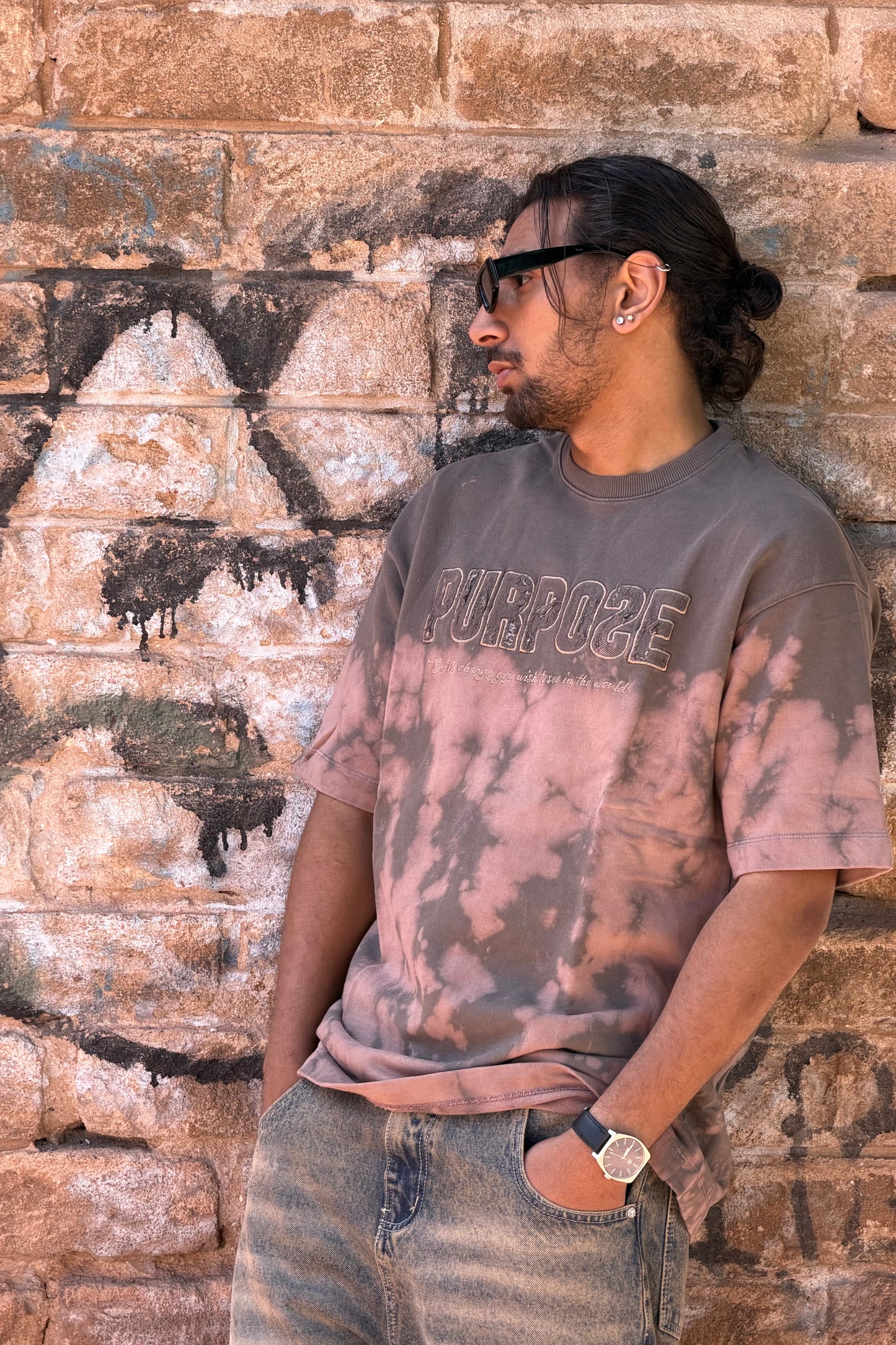 T-SHIRT WASHED PURPOSE BROWN