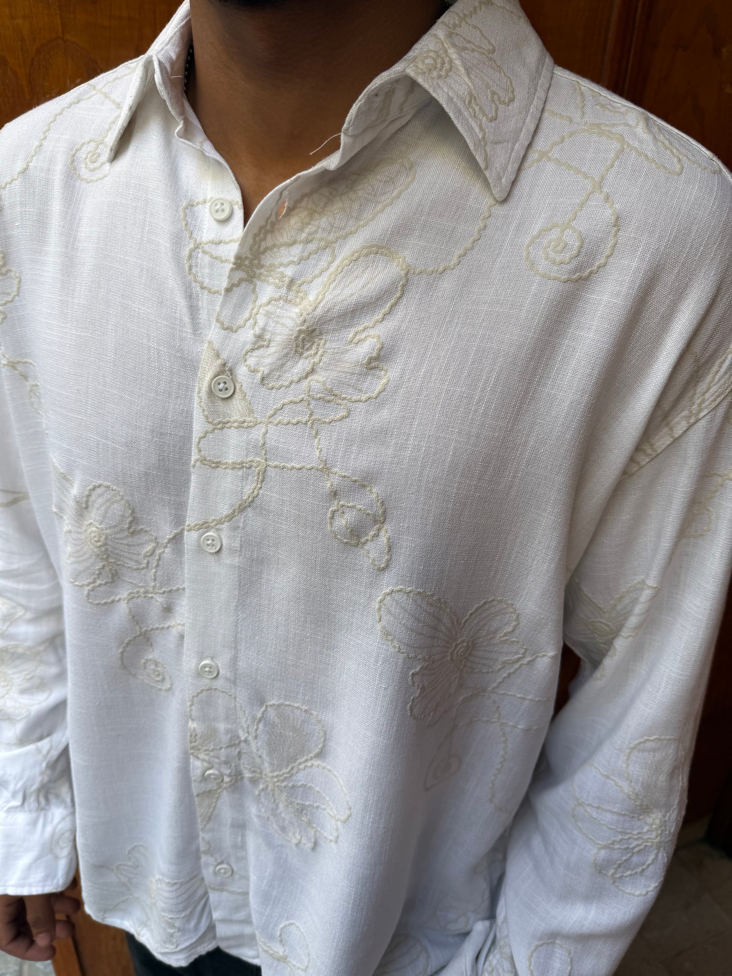 CHEMISE FLAWER NGR WHITE 009