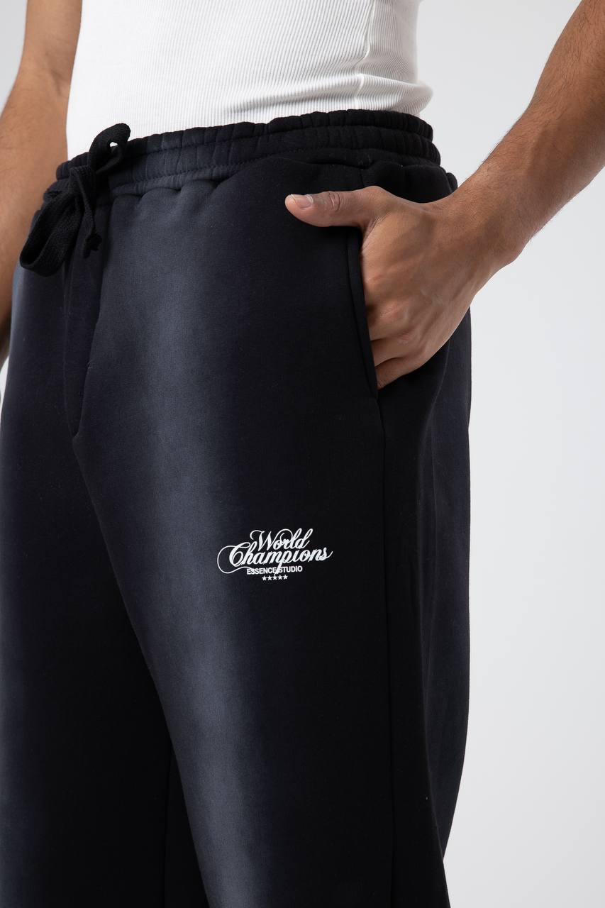 SWEATPANTS WASHED BLACK E80-24