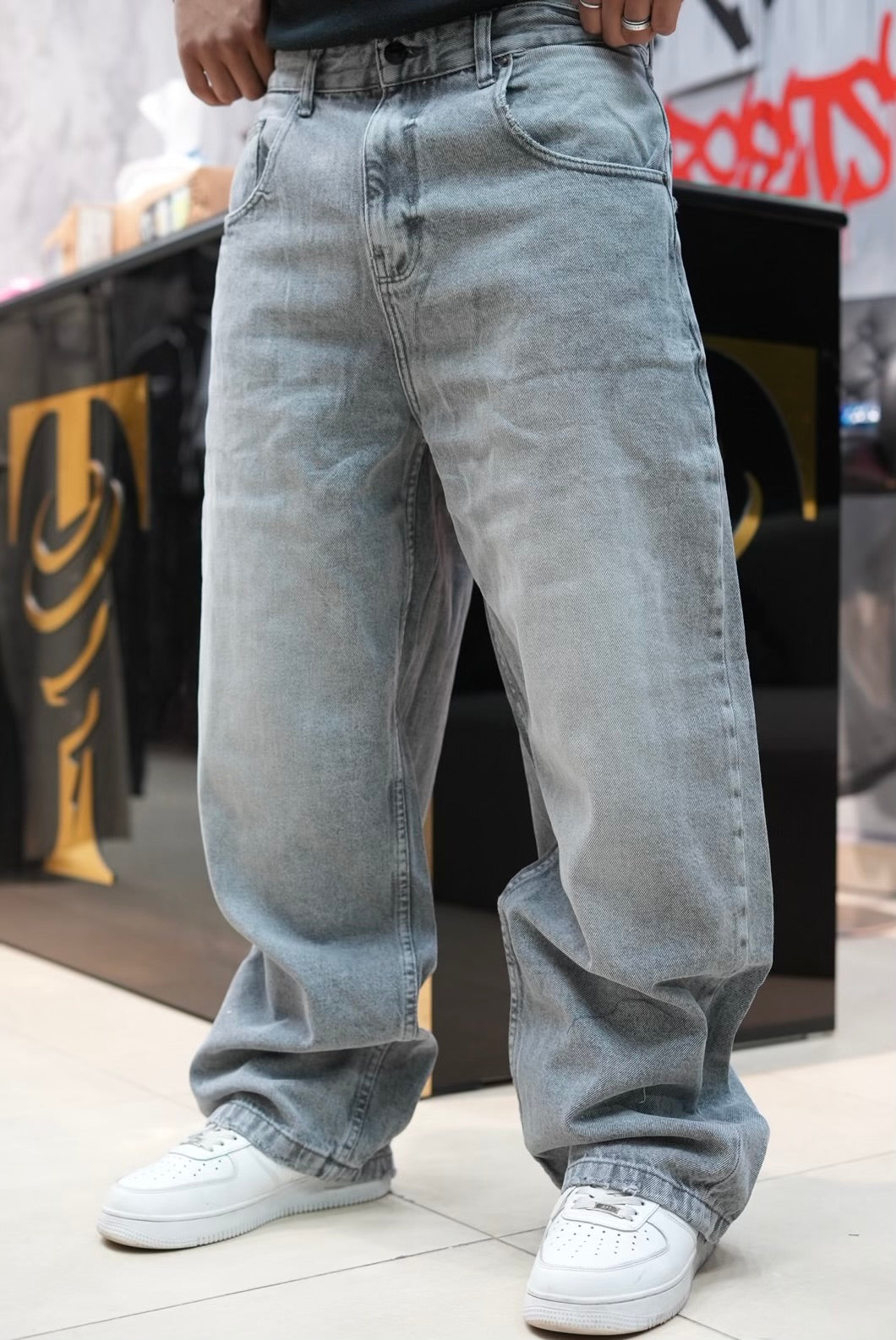 SUPPER BAGGY JEANS GRIS
