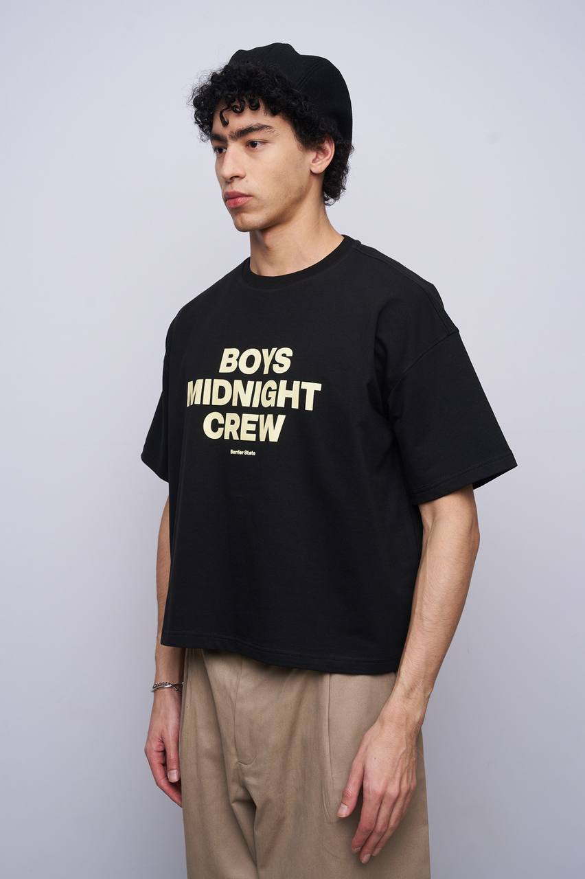 T-SHIRT CROPPED BOYS MINIGHT BLACK BR 20-217