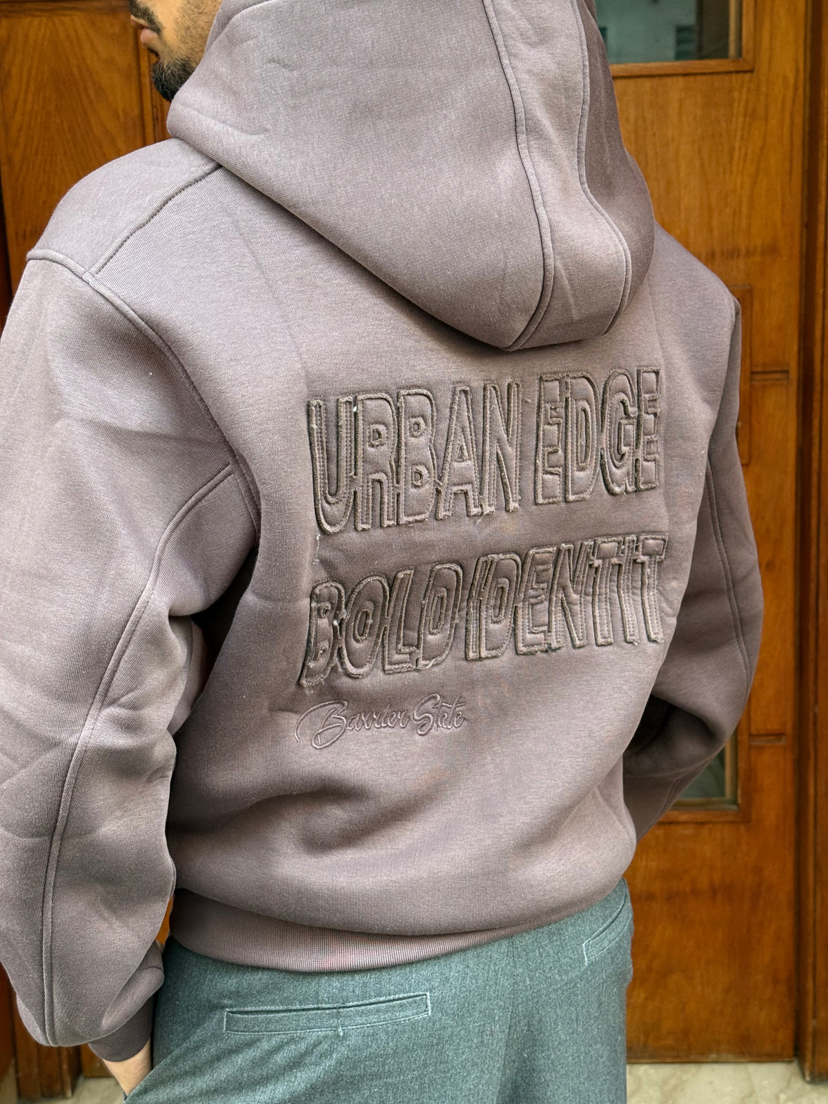 HOODIES ZIP BARRIER STATE BROWN BL