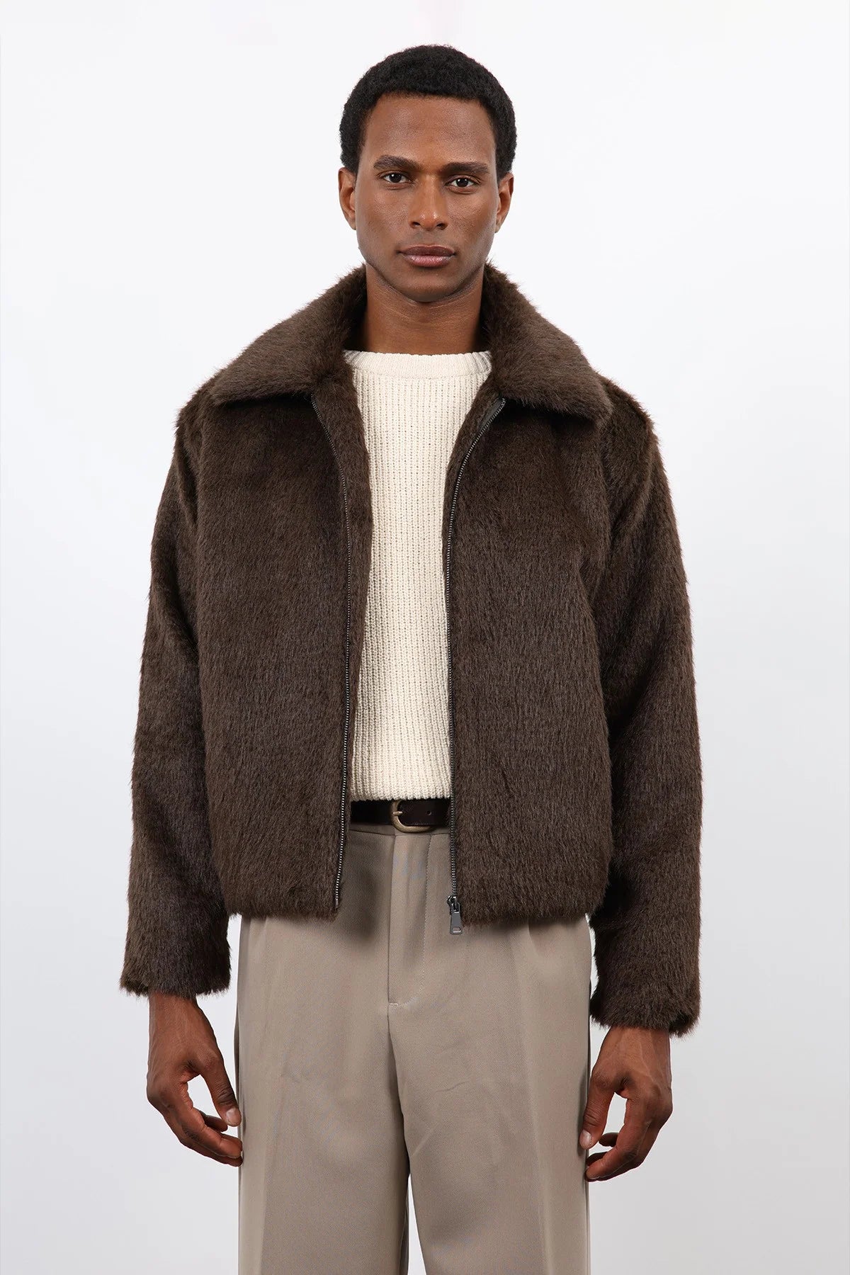 Soft Textured Jacket BROWN A25Y8331 ANT
