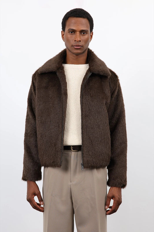 Soft Textured Jacket BROWN A25Y8331 ANT