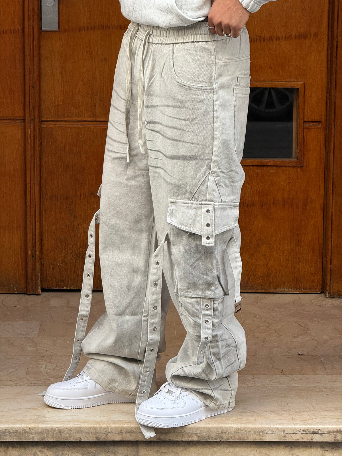 CARGO JEANS LASER WHITE CN