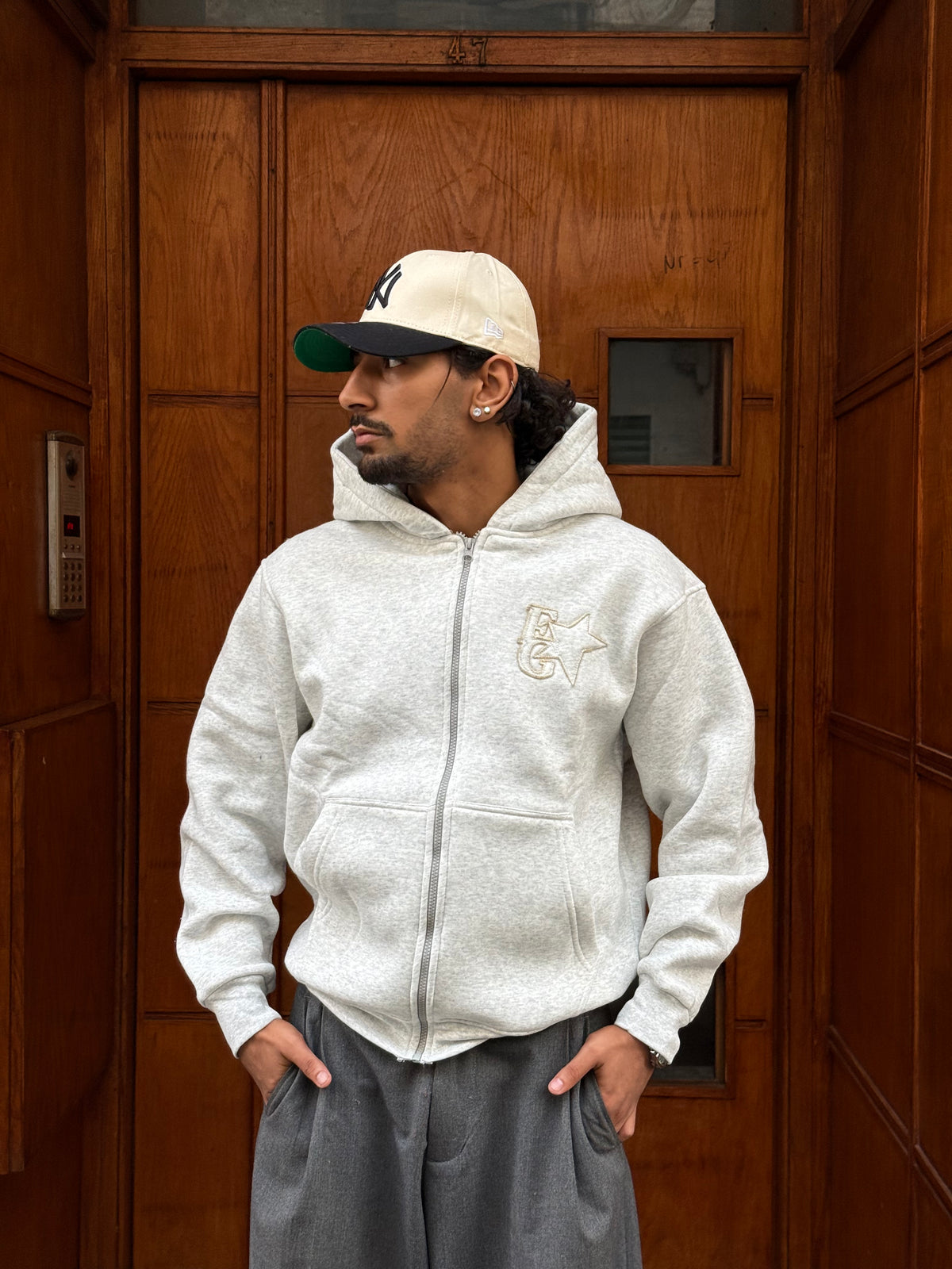 HOODIES ZIP EG GREY BL