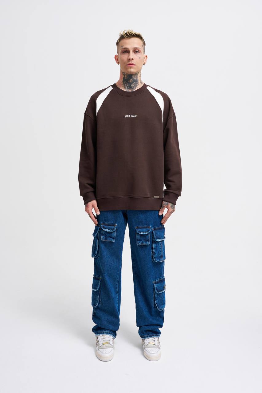 SWEATSHIRT BORN AGAIN BROWN M3582