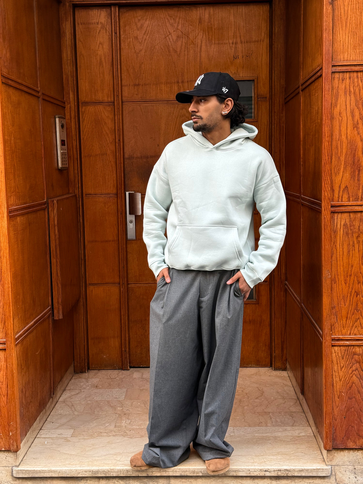 HOODIES BASIC LIGHT GREEN OVX