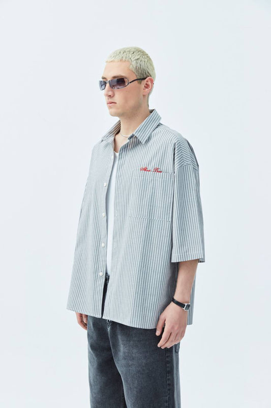 CHEMISE RAYEE GRIS VM