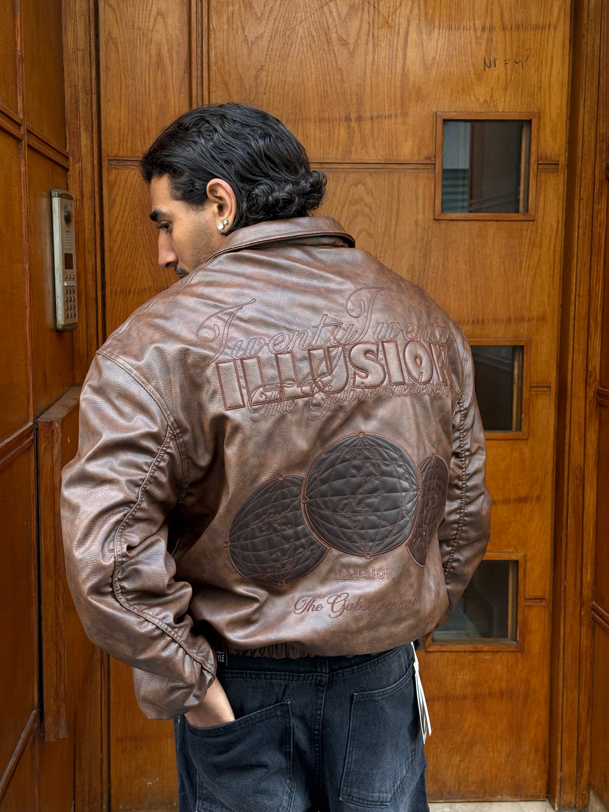 LEATHER JACKET ILLUSION BROWN RT 153