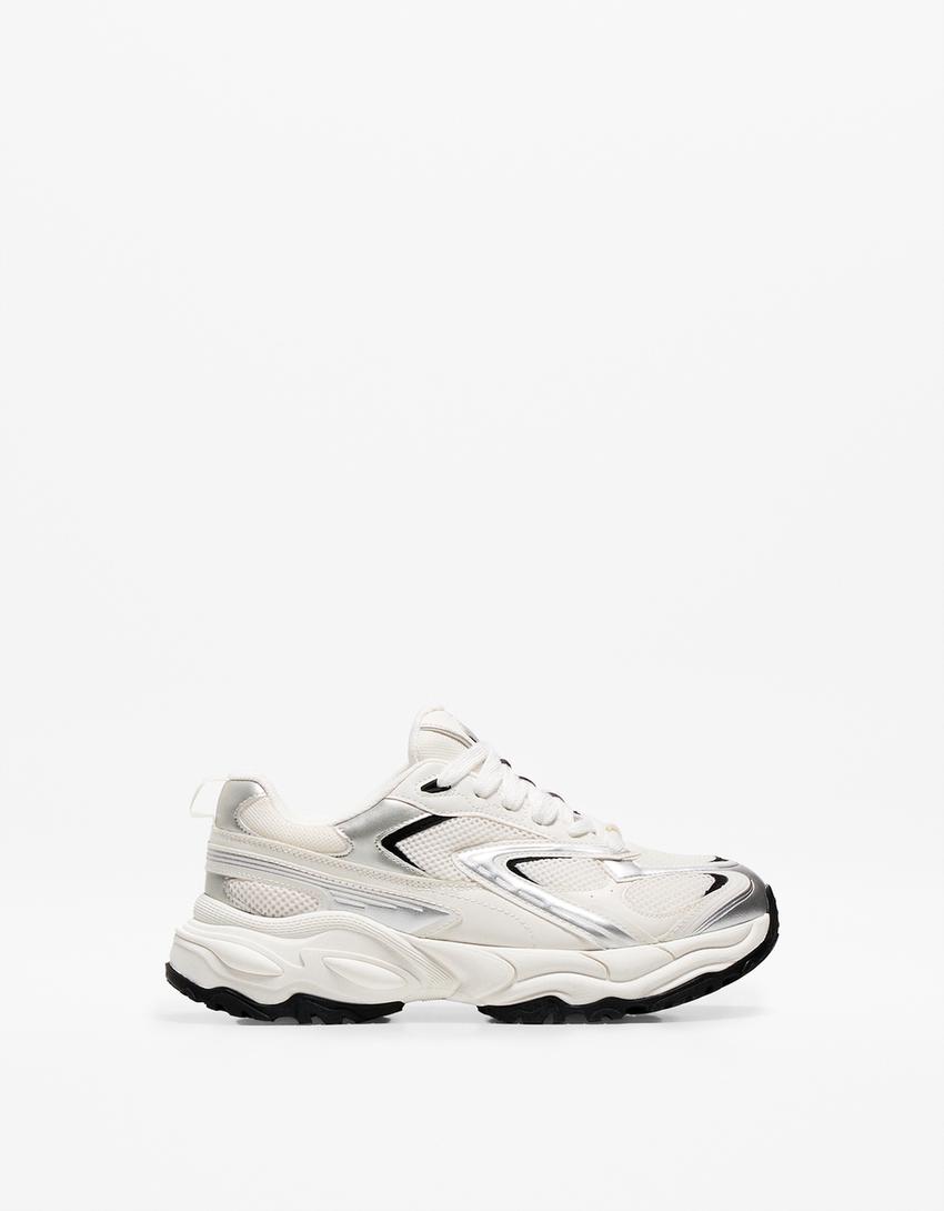 Multi-piece sneakers white BERSHKA