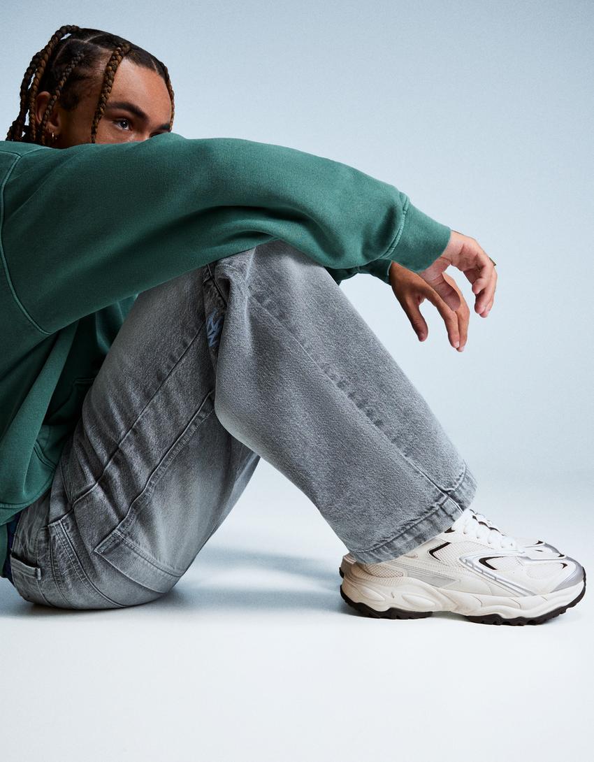 Multi-piece sneakers white BERSHKA