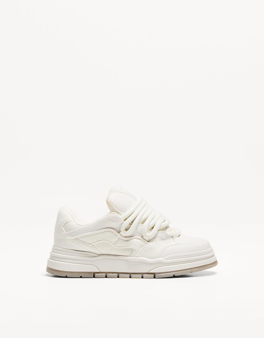 Chunky skater trainers white BERSHKA ORIGINAL