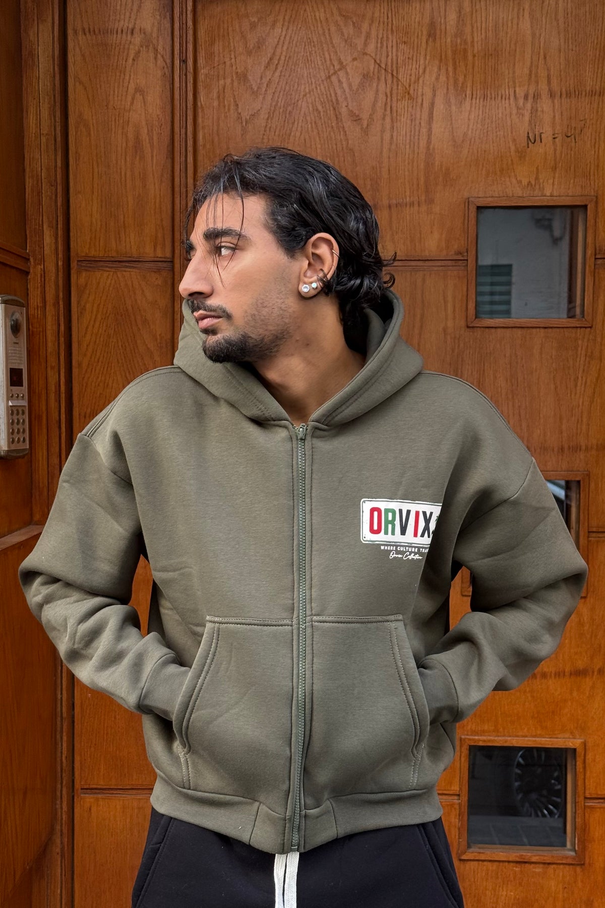 HOODIES CROP ZIP ORVIX GREEN OVX