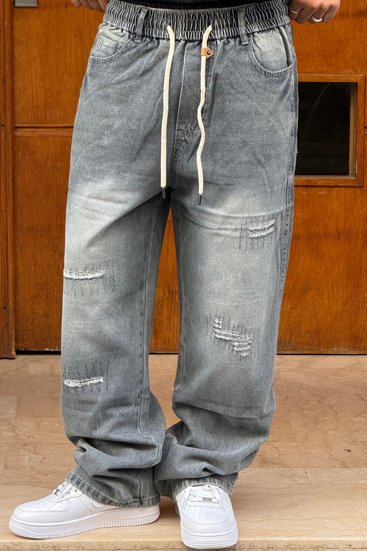 BAGGY JEANS DECHIRE GREY