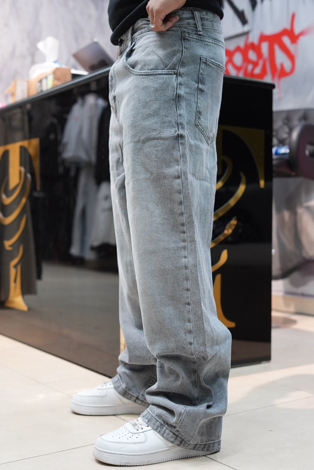 SUPPER BAGGY JEANS GRIS