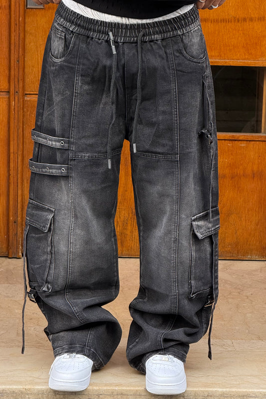 CARGO JEANS POCHES BLACK CN