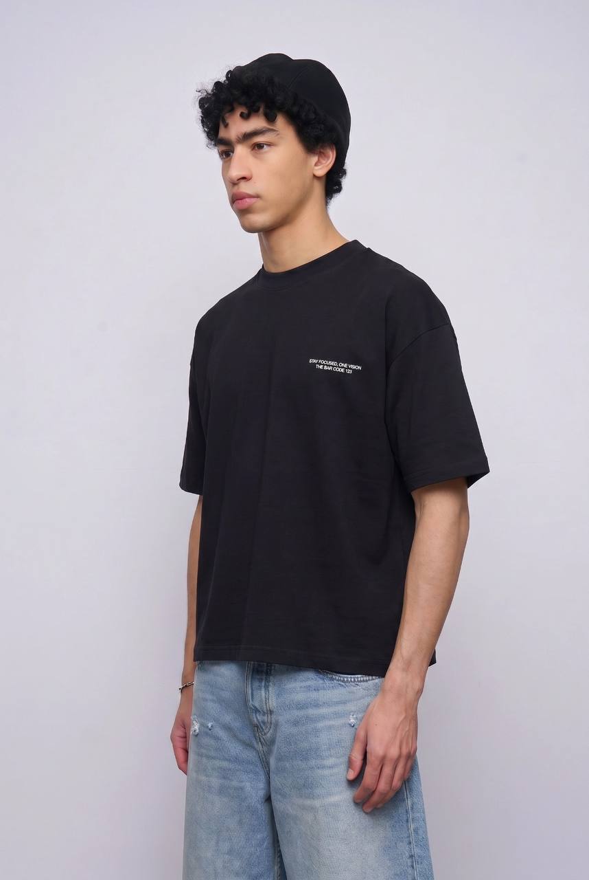 T-SHIRT CROPPED BAR.CODE 123 BLACK BR 20-252