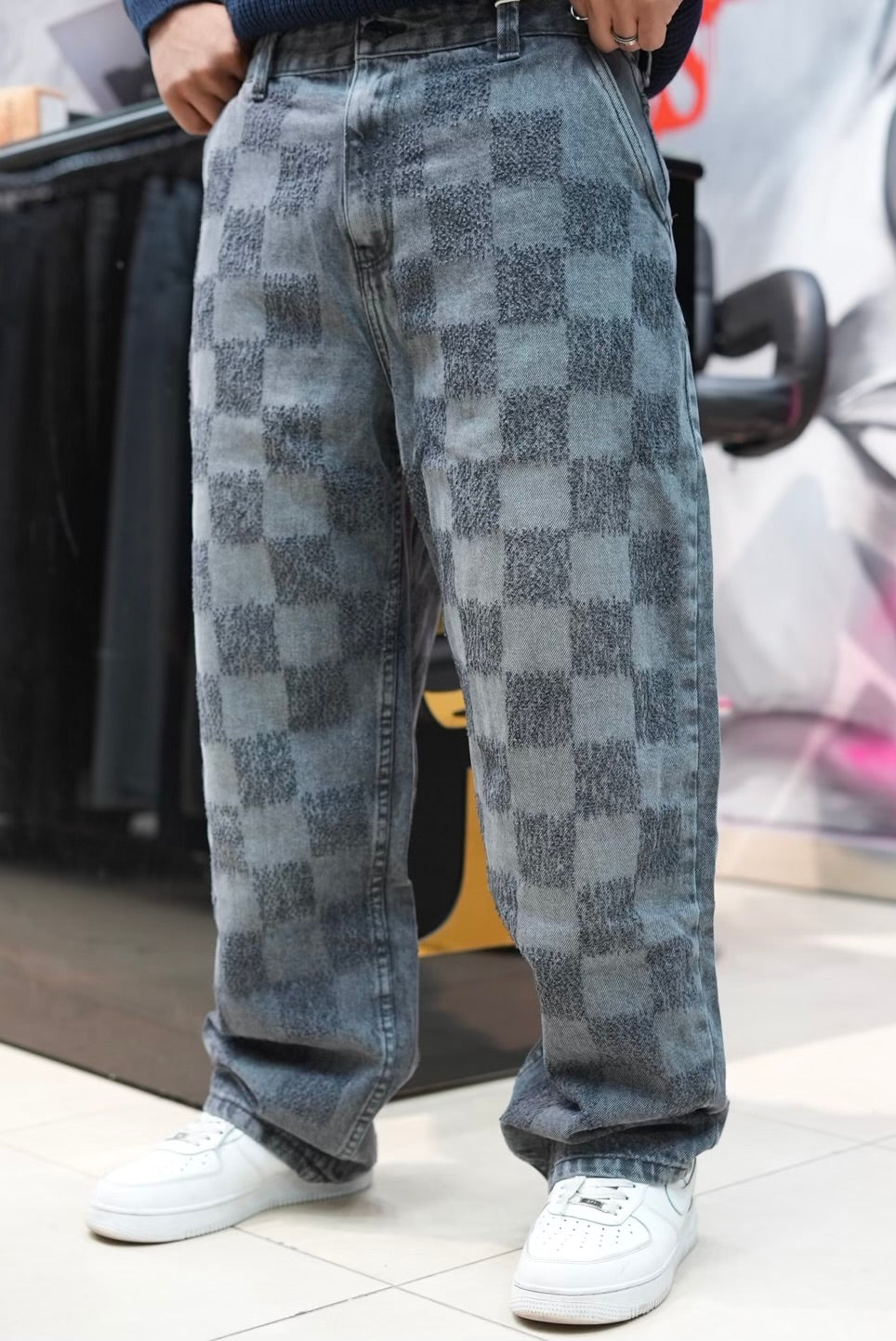 BAGGY JEANS LASER GRIS