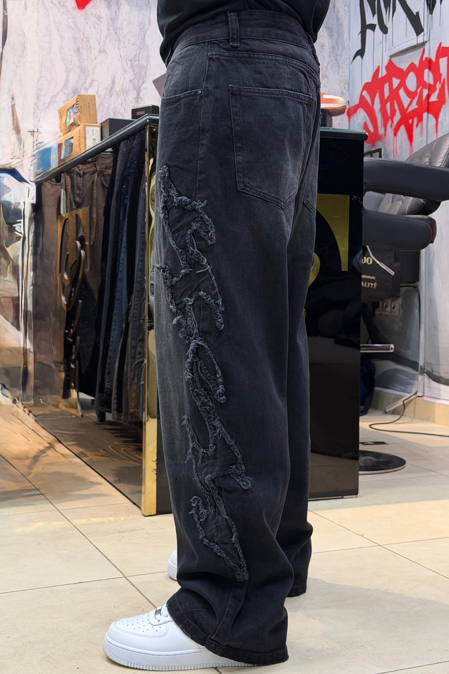 BAGGY JEANS FIRE NOIR