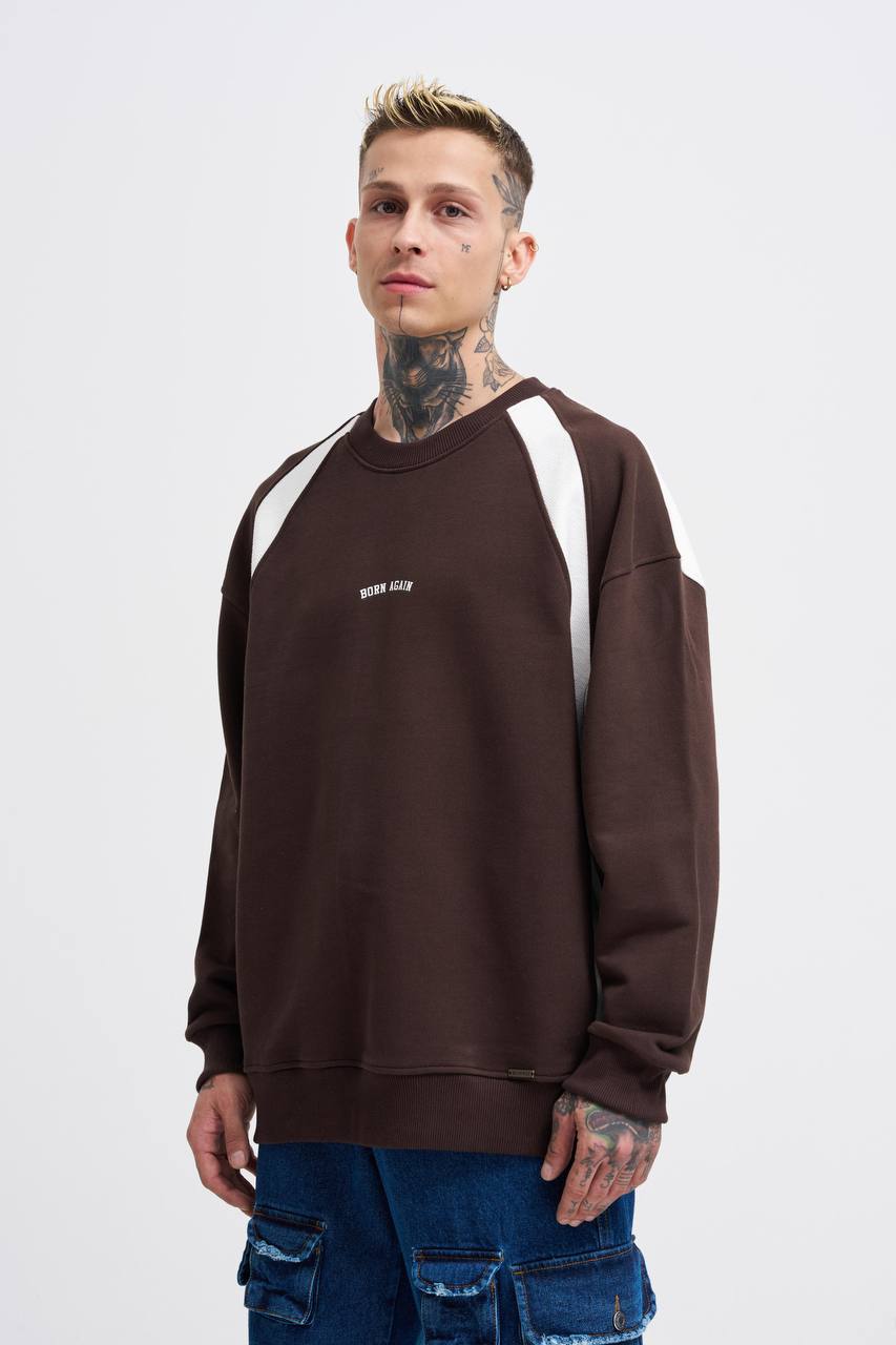 SWEATSHIRT BORN AGAIN BROWN M3582