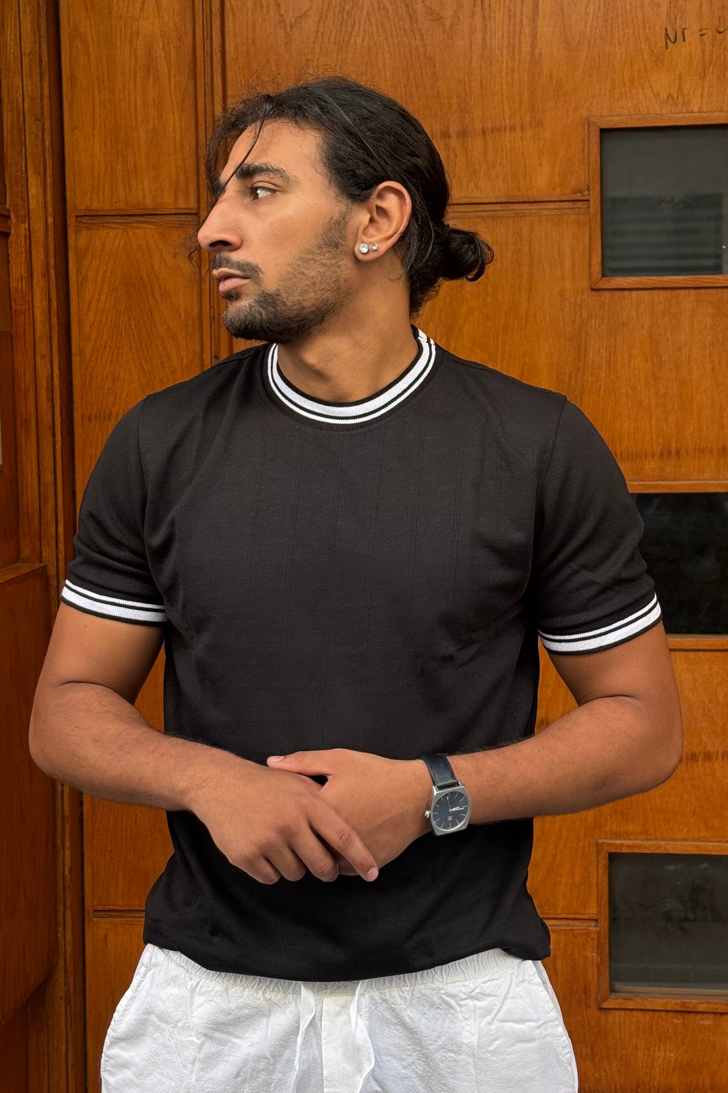 T-SHIRT SLIM FIT BLACK NGR 023