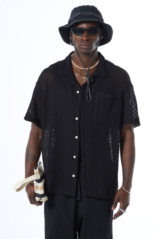 CHEMISE CROCHET BLACK VM