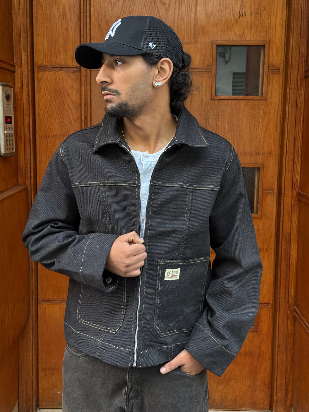 JACKET DENIM RT 135 (NOIR BRUTE)