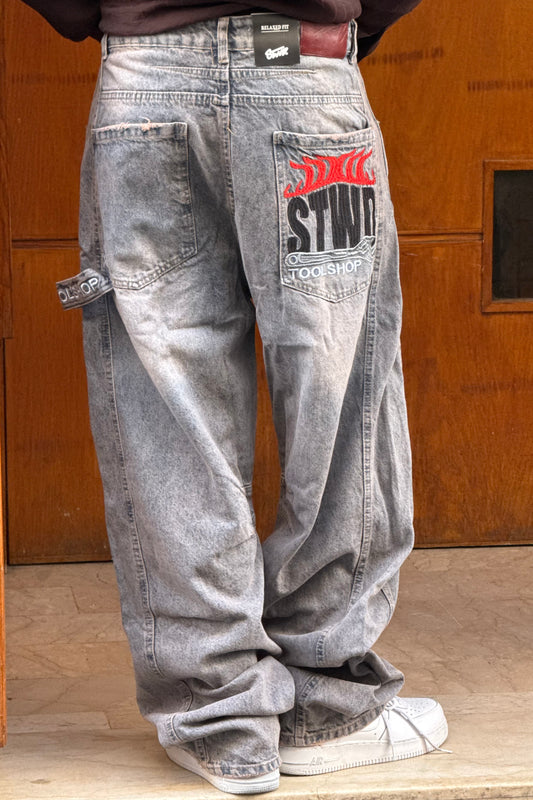 BAGGY JEANS STWD DIRTY (BROWN)