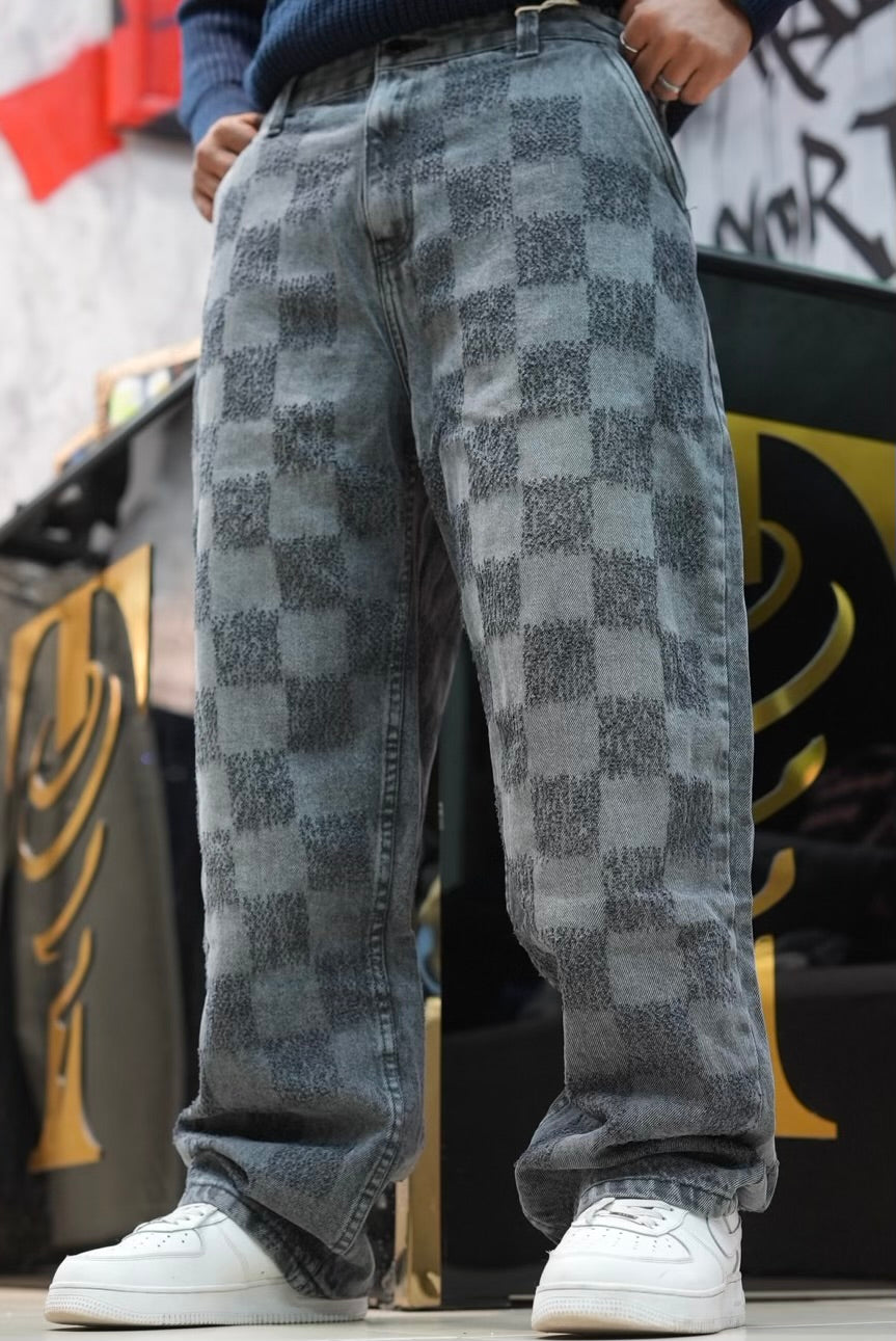 BAGGY JEANS LASER GRIS