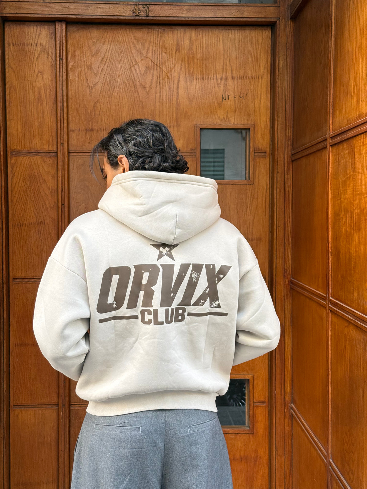 HOODIES CROP ZIP ORVIX CLUB BEIGE OVX