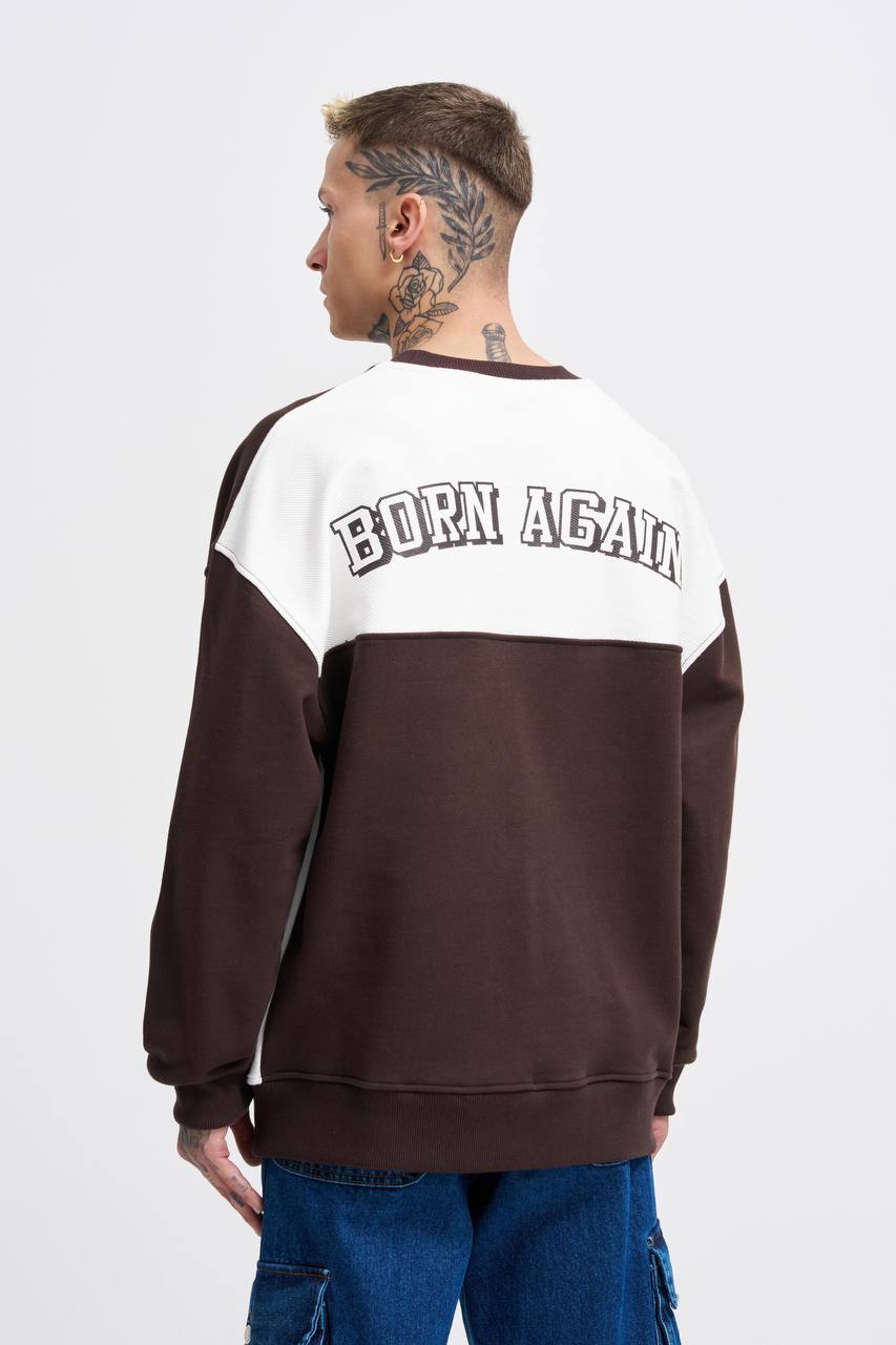 SWEATSHIRT BORN AGAIN BROWN M3582