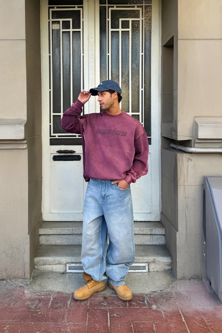 SWEATSHIRT BASIC BURGUNDY E71-98