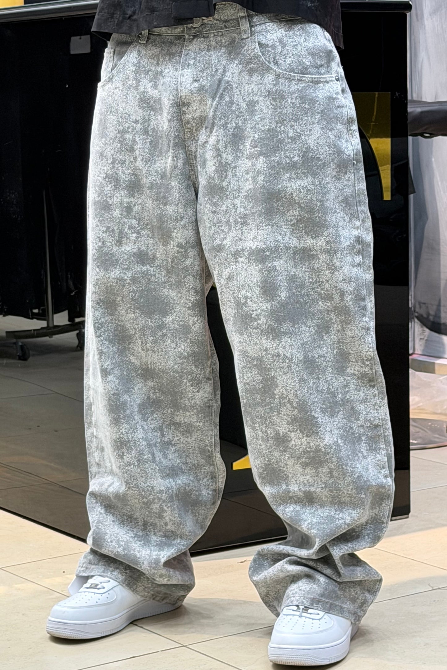 BAGGY JEANS IMPRIMÉ GRIS BEIGE SK
