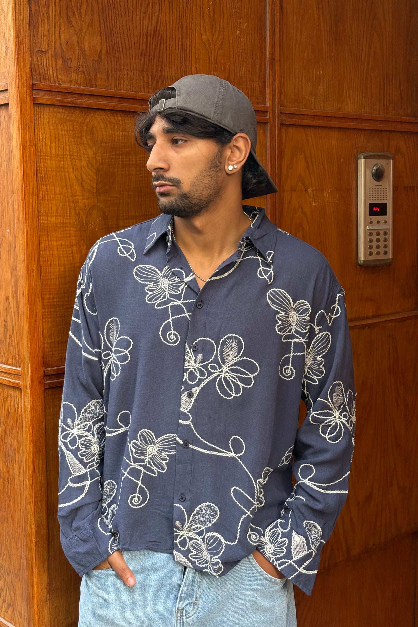 CHEMISE FLAWER NGR BLEU 009