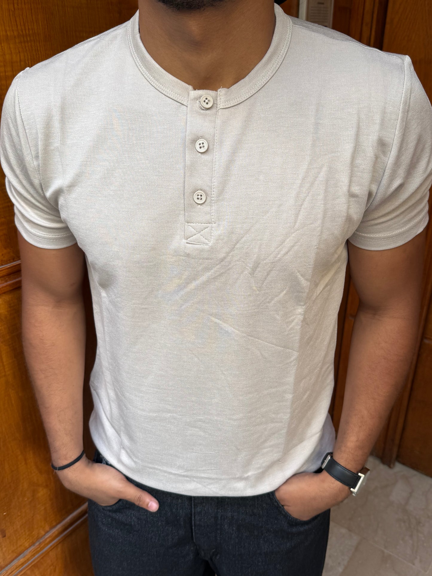 T-SHIRT SLIM FIT BEIGE NGR 099