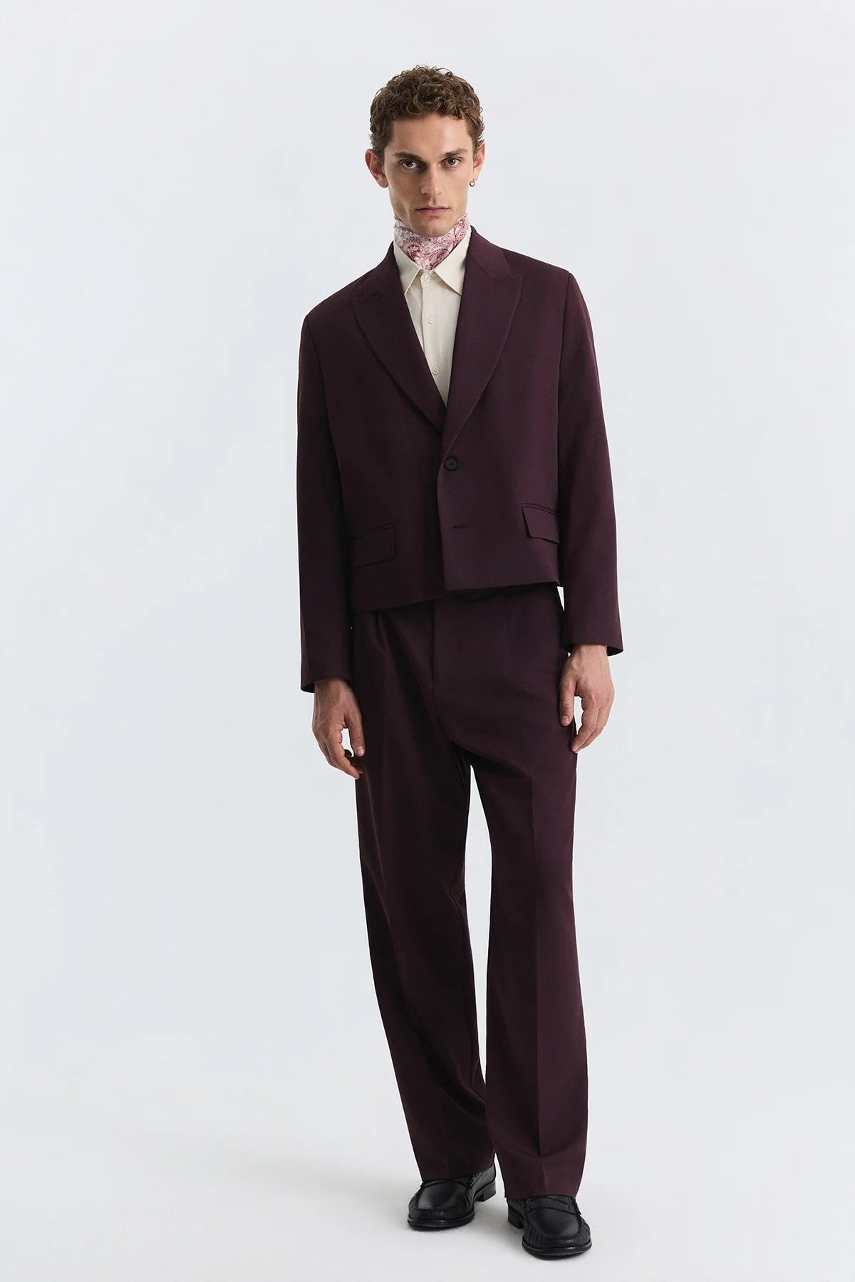 COSTUME CROP BURGUNDY ANT