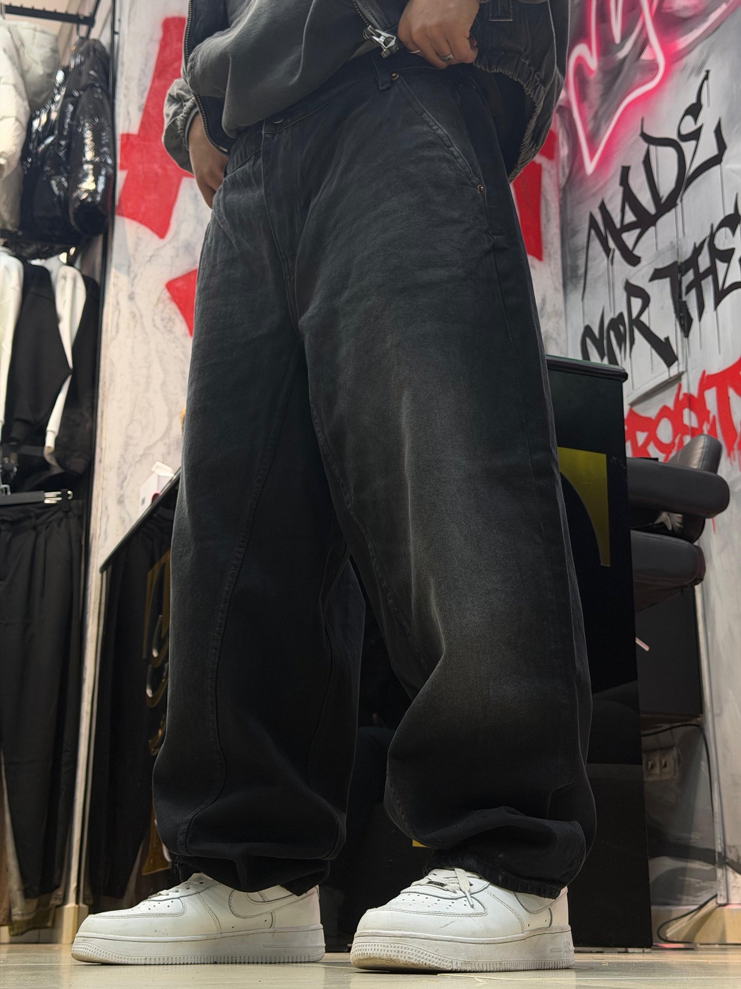 BALLOON FIT JEANS NOIR