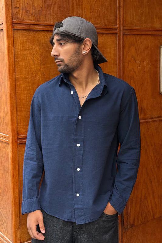 CHEMISE LIN J&J BLEU Y144