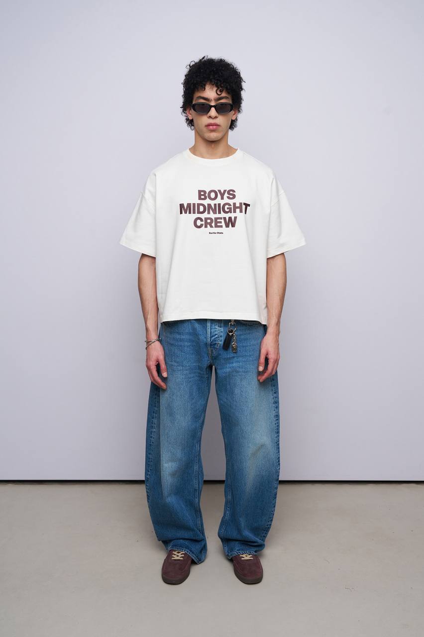 T-SHIRT CROPPED BOYS MINIGHT WHITE BR 20-217