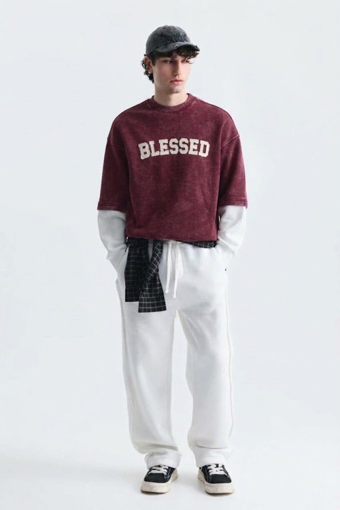 SWEATSHIRT BLESSED BURGUNDY ES E71-199