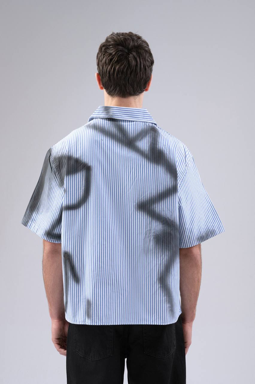 CHEMISE CROPPED BLEU